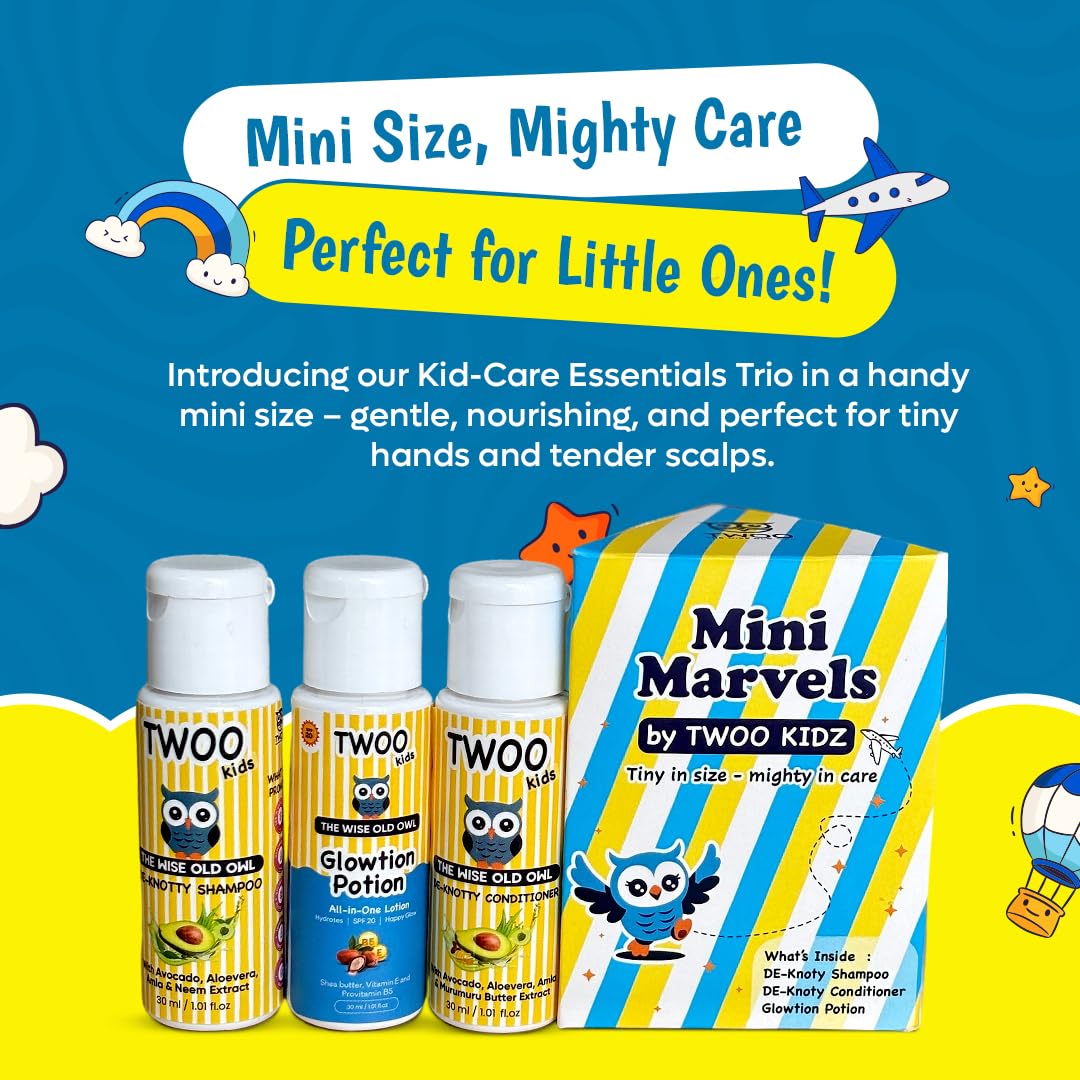 Mini Marvels Kit: De-Knotty shampoo, De-Knotty Conditioner & Glowtion Potion (30ml*3)