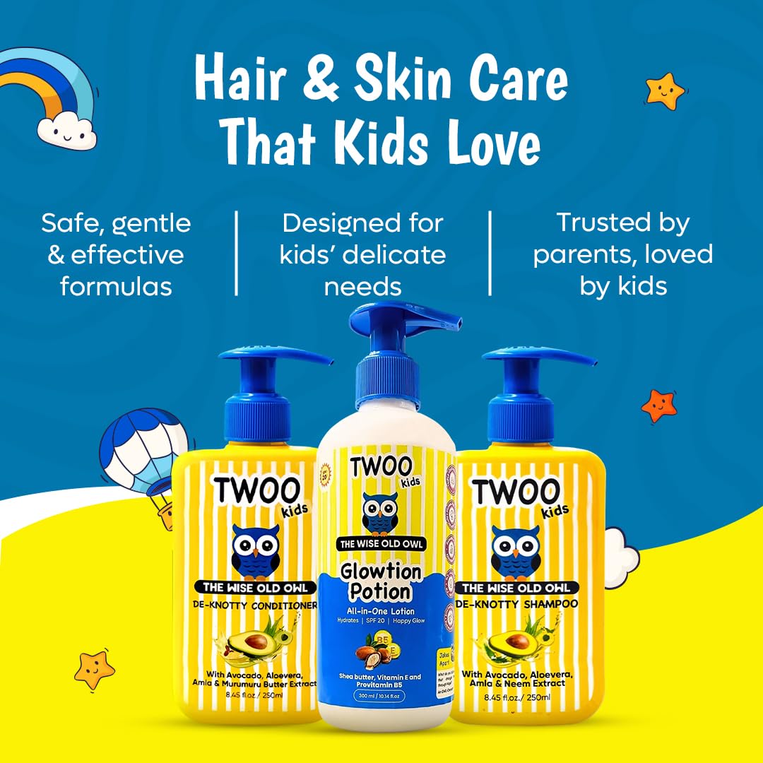 Gentle Glow Hair & Skincare Combo (De-Knotty Shampoo, De-Knotty Conditioner & Glowtion Potion)