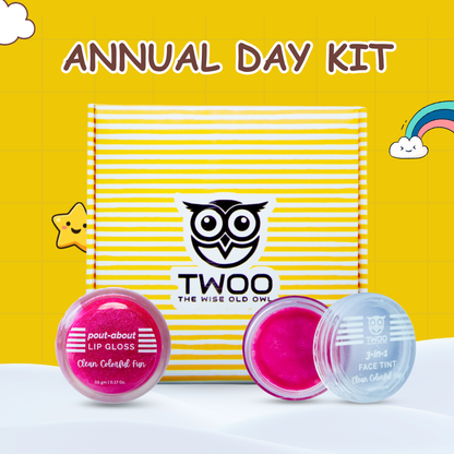 TWOO Kidz Annual Day Makeup Kit for Kids | Easy-to-Remove Kids Glam & Performance Kit | Age 3+ | 1 Kit