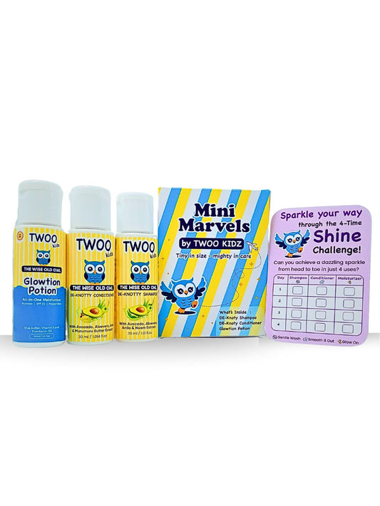 PROFESSIONAL MINI MARVELS KIT: De-Knotty shampoo, De-Knotty Conditioner & Glowtion Potion (30ml*3)