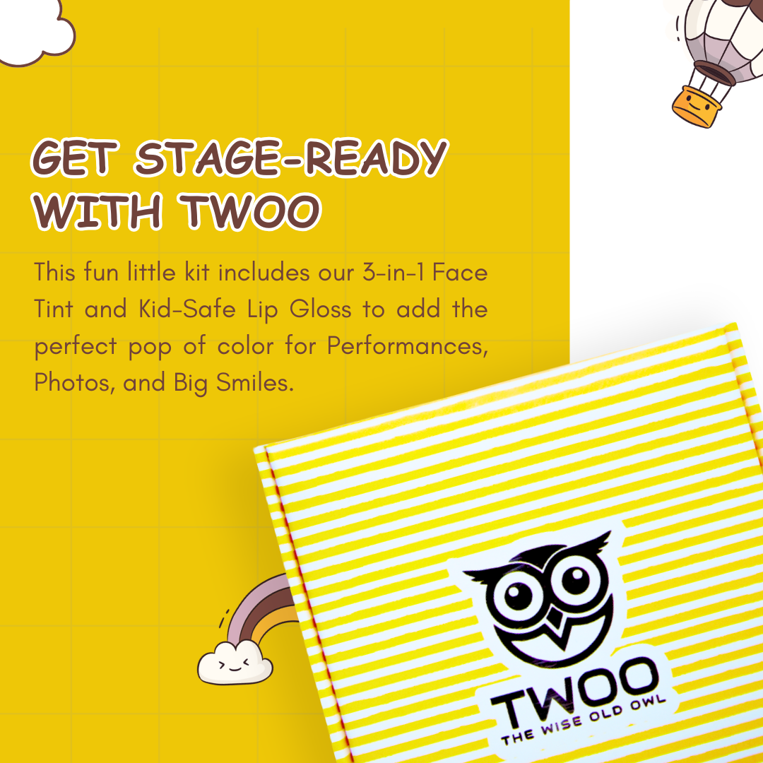 TWOO Kidz Annual Day Makeup Kit for Kids | Easy-to-Remove Kids Glam & Performance Kit | Age 3+ | 1 Kit