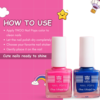 TWOO Kidz More Than Just Nail Paint Kit | Kids Nail Art & Play Makeup Set | Age 3+ | 1 Kit