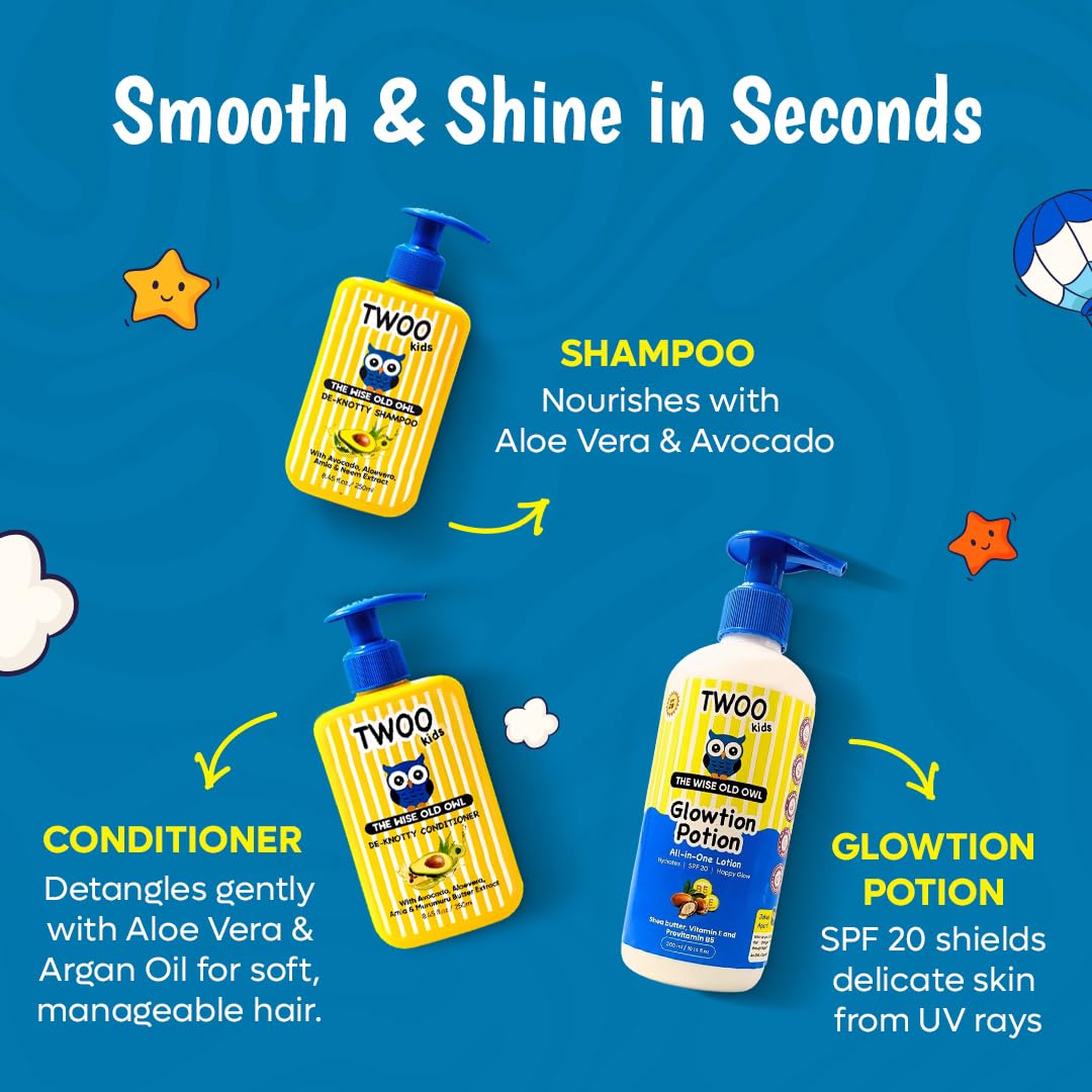 Gentle Glow Hair & Skincare Combo (De-Knotty Shampoo, De-Knotty Conditioner & Glowtion Potion)