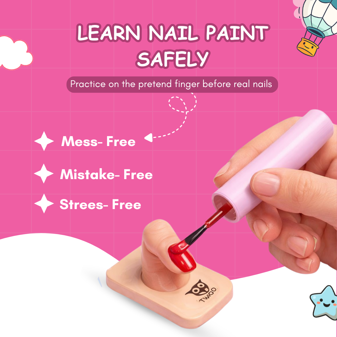 TWOO Kidz Practice Makes Perfect Nail Kit | Beginner-Friendly Nail Art Set for Kids | Age 3+ | 1 Kit