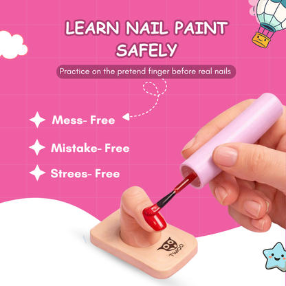 TWOO Kidz Practice Makes Perfect Nail Kit | Beginner-Friendly Nail Art Set for Kids | Age 3+ | 1 Kit