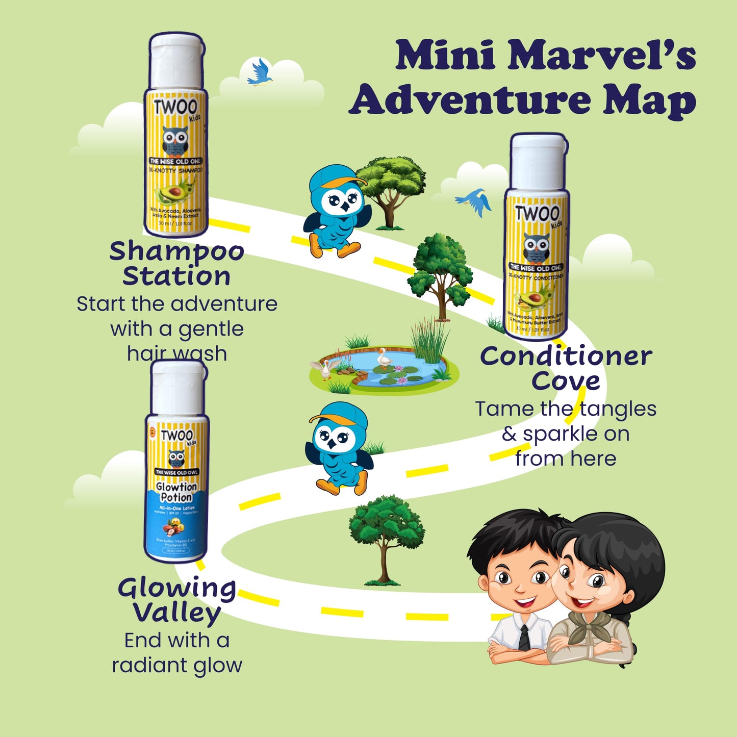 Mini Marvels Kit: De-Knotty shampoo, De-Knotty Conditioner & Glowtion Potion (30ml*3)