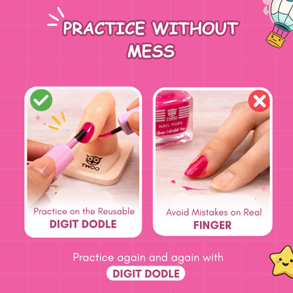 TWOO Kidz Practice Makes Perfect Nail Kit | Beginner-Friendly Nail Art Set for Kids | Age 3+ | 1 Kit