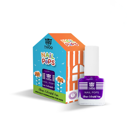 TWOO Kidz Nail Pops for Kids | Purple Punch Non-Toxic Nail Paint | Age 3+ | 5 ml