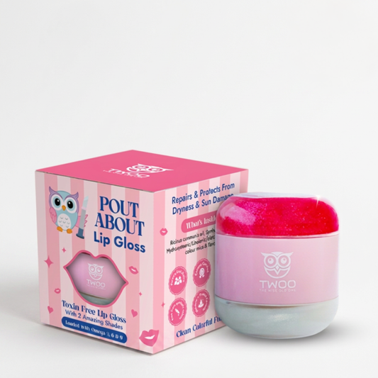 TWOO Kidz Pout-about Lip Gloss for Kids | Dual Shades Fun Glossy Lip Color | Age 3+ | 10 g