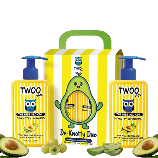TWOO Kidz De-Knotty Duo Hair Care Combo | Shampoo & Conditioner for Smooth Tangle-Free Hair | Age 3+ | Combo Pack