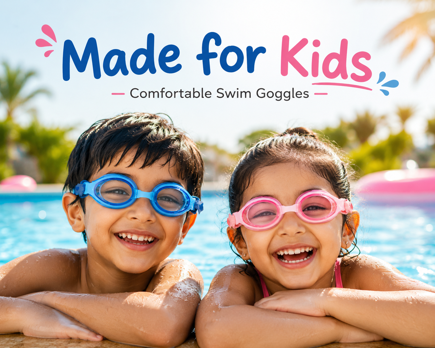 TWOO Kidz Swim Goggles for Kids 3+ Years | Anti-Fog Swimming Goggles with Soft Cloth & Silicone Straps | Adjustable Kids Swim Goggles for Boys & Girls