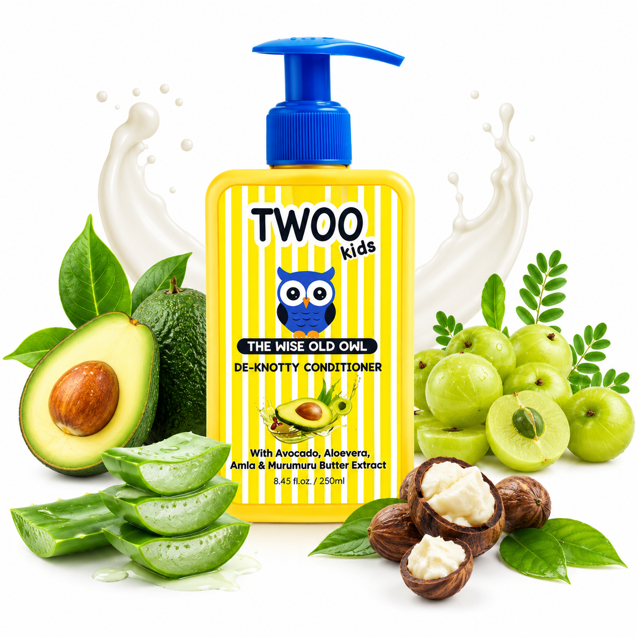 TWOO Kidz De-Knotty Conditioner for Kids | Soft Smooth & Tangle-Free Hair Care | Age 3+ | 250 ml