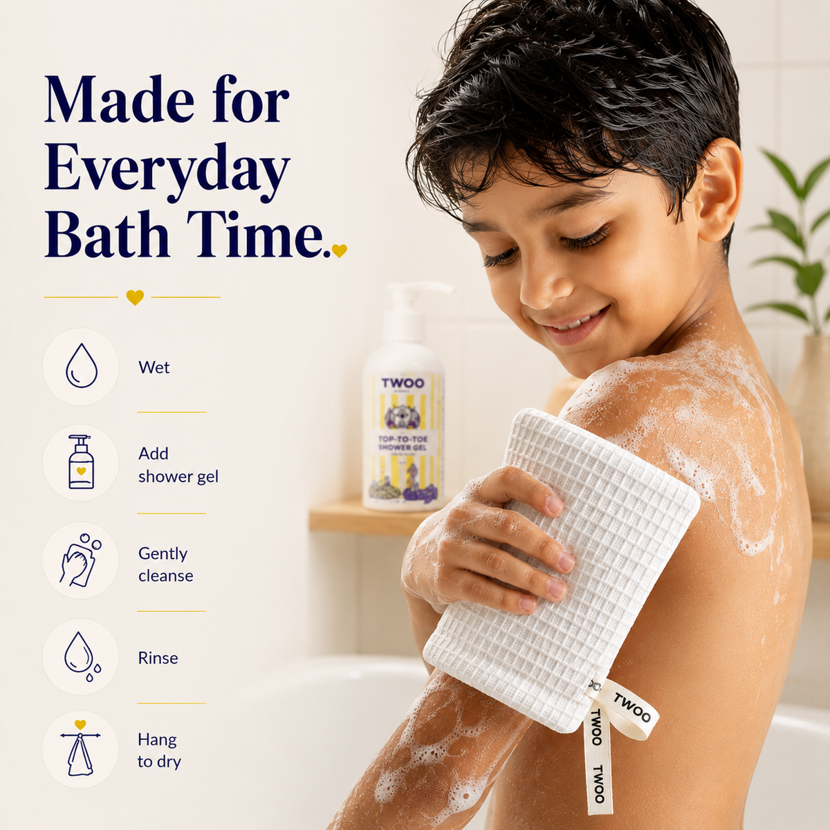 TWOO Everyday Bath Mitt + Top-to-Toe Shower Gel 25 ml