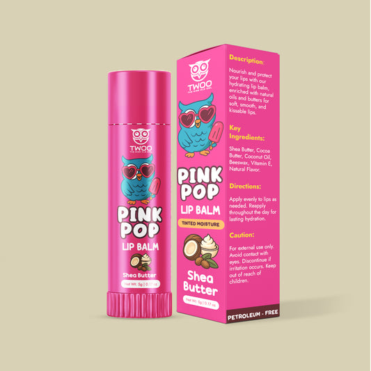 TWOO Kidz Pink Pop Lip Balm – Shea Butter | Tinted Moisture | 5g