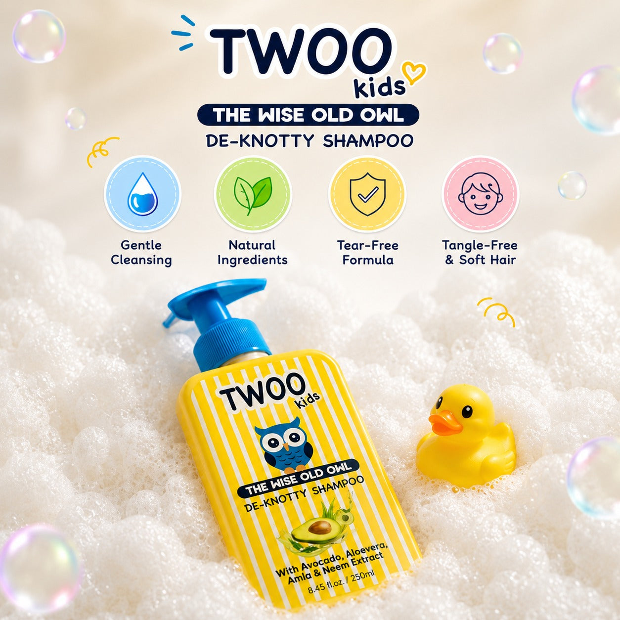 TWOO Kidz De-Knotty Shampoo | Gentle Shampoo for Kids | Age 3+