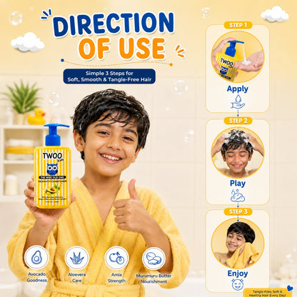 TWOO Kidz De-Knotty Conditioner for Kids | Soft Smooth & Tangle-Free Hair Care | Age 3+ | 250 ml