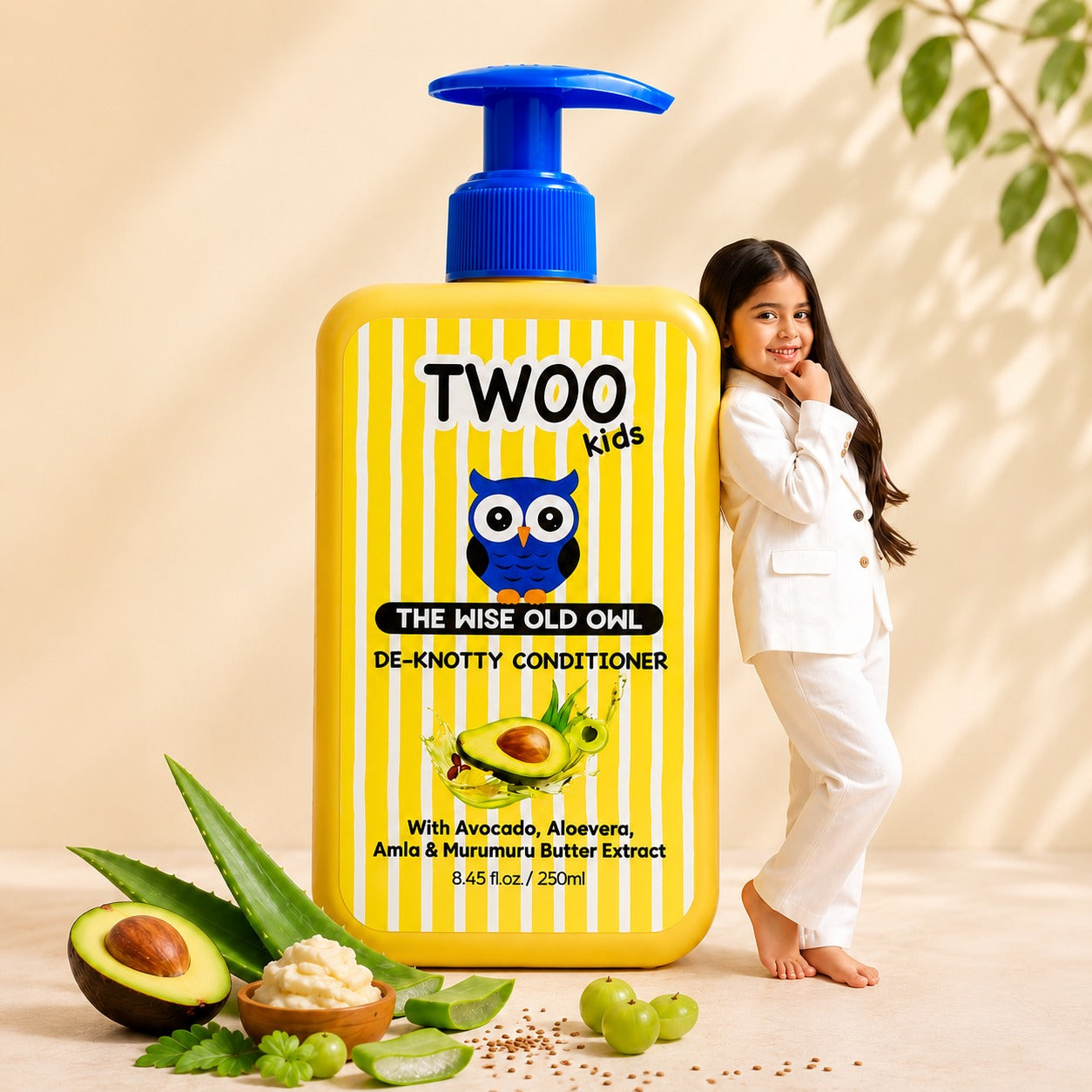 TWOO Kidz De-Knotty Conditioner for Kids | Soft Smooth & Tangle-Free Hair Care | Age 3+ | 250 ml