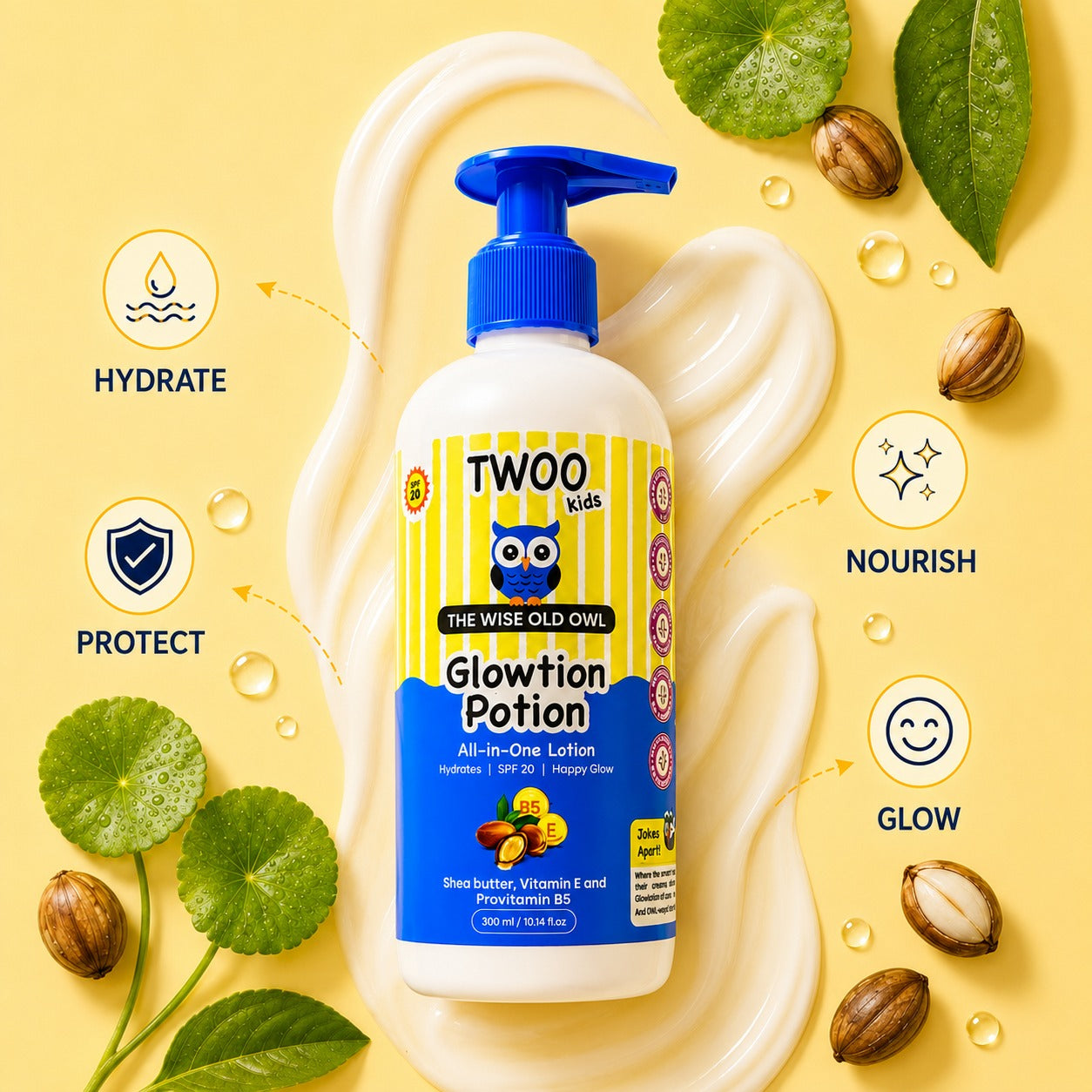 TWOO Kidz SPF Glowtion Potion for Kids | SPF 20 Gentle Hydrating Body Lotion | Age 3+ | 100 ml