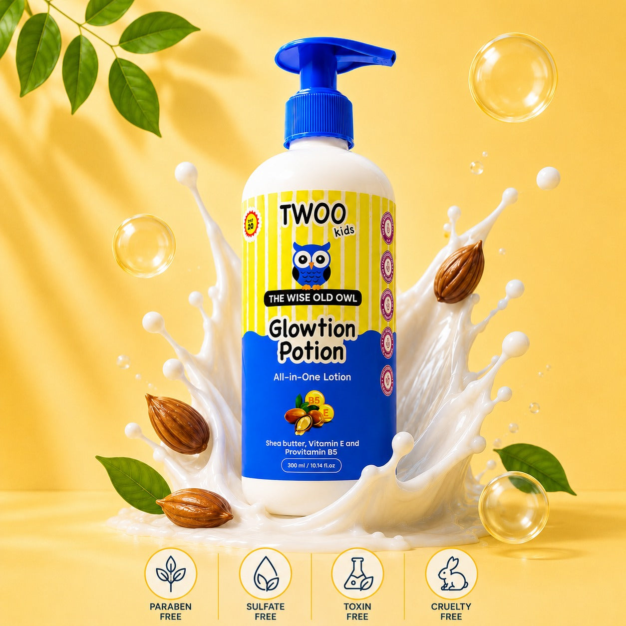 TWOO Kidz SPF Glowtion Potion for Kids | SPF 20 Gentle Hydrating Body Lotion | Age 3+ | 100 ml