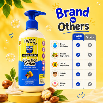TWOO Kidz SPF Glowtion Potion for Kids | SPF 20 Gentle Hydrating Body Lotion | Age 3+ | 100 ml