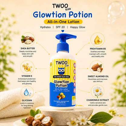 TWOO Kidz SPF Glowtion Potion for Kids | SPF 20 Gentle Hydrating Body Lotion | Age 3+ | 100 ml