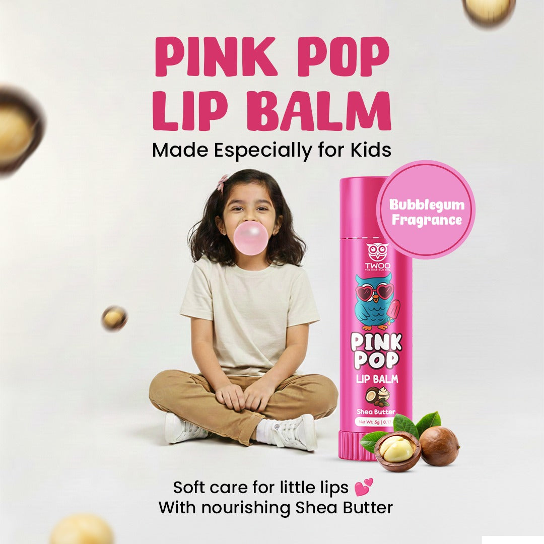 TWOO Kidz Pink Pop Lip Balm – Shea Butter | Tinted Moisture | 5g