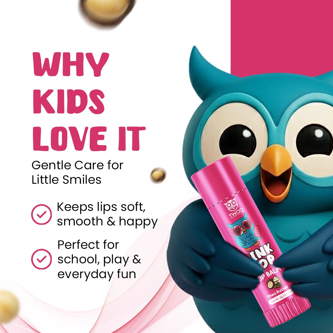 TWOO Kidz Pink Pop Lip Balm – Shea Butter | Tinted Moisture | 5g