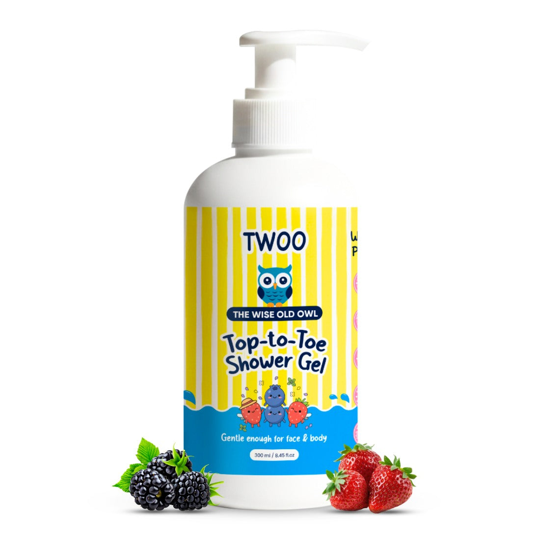 TWOO Kidz Top-to-Toe Shower Gel for Kids | Gentle Head-to-Toe Cleansing | Age 3+ | 300ml