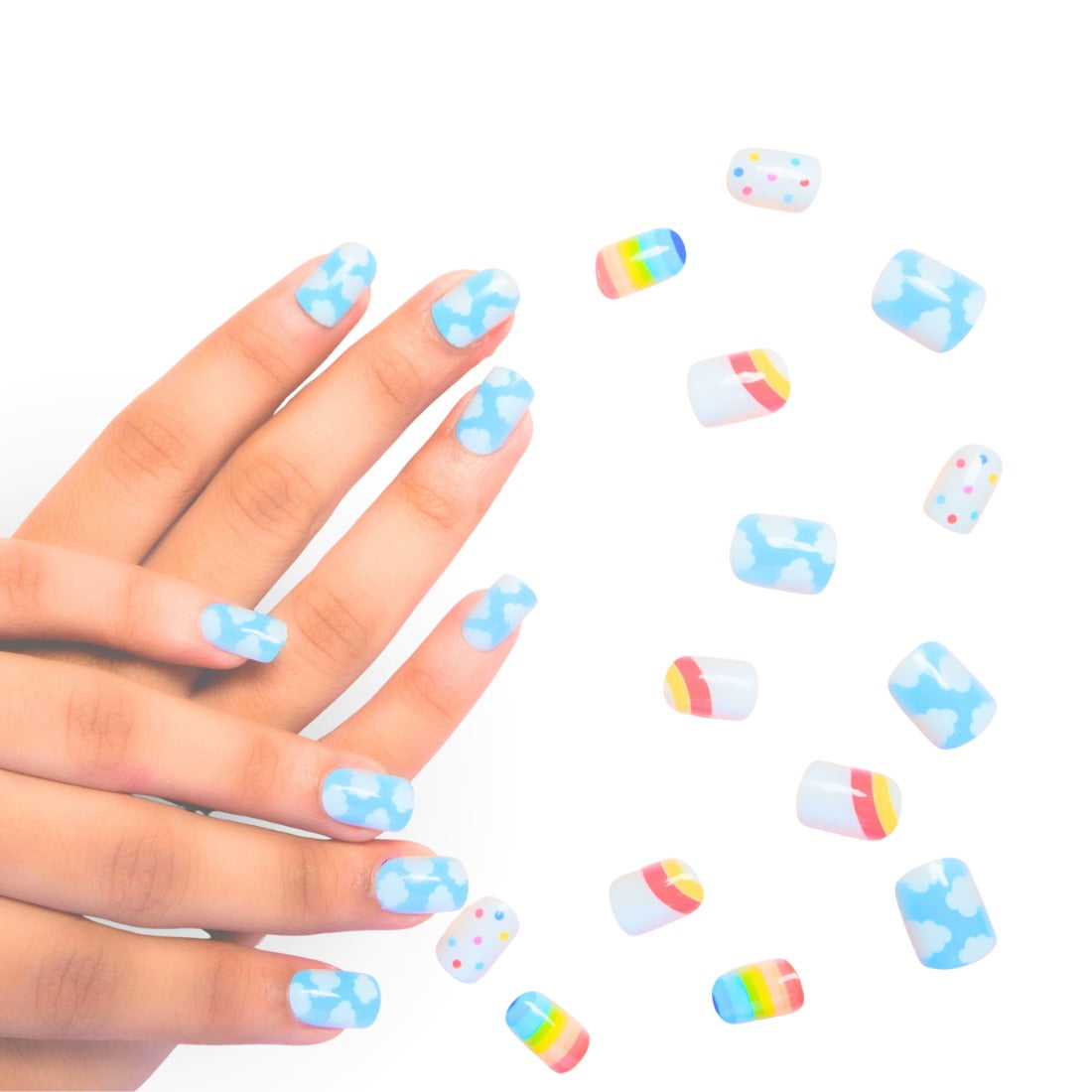 TWOO Kidz Kid-Sized Stick-on Nails | Safe Press-On Nails for Kids | Age 3+ | 1 Pack