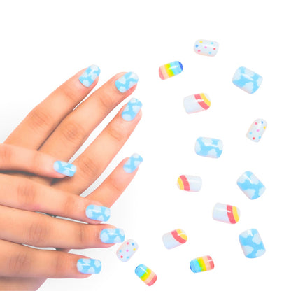 TWOO Kidz Kid-Sized Stick-on Nails | Safe Press-On Nails for Kids | Age 3+ | 1 Pack