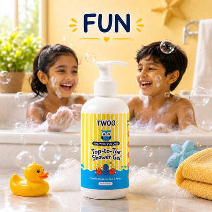 TWOO Kidz Top-to-Toe Shower Gel for Kids | Gentle Head-to-Toe Cleansing | Age 3+ | 300ml