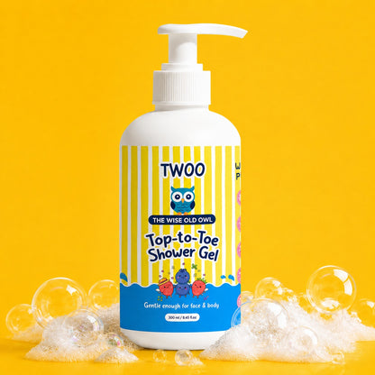 TWOO Kidz Top-to-Toe Shower Gel for Kids | Gentle Head-to-Toe Cleansing | Age 3+ | 300ml