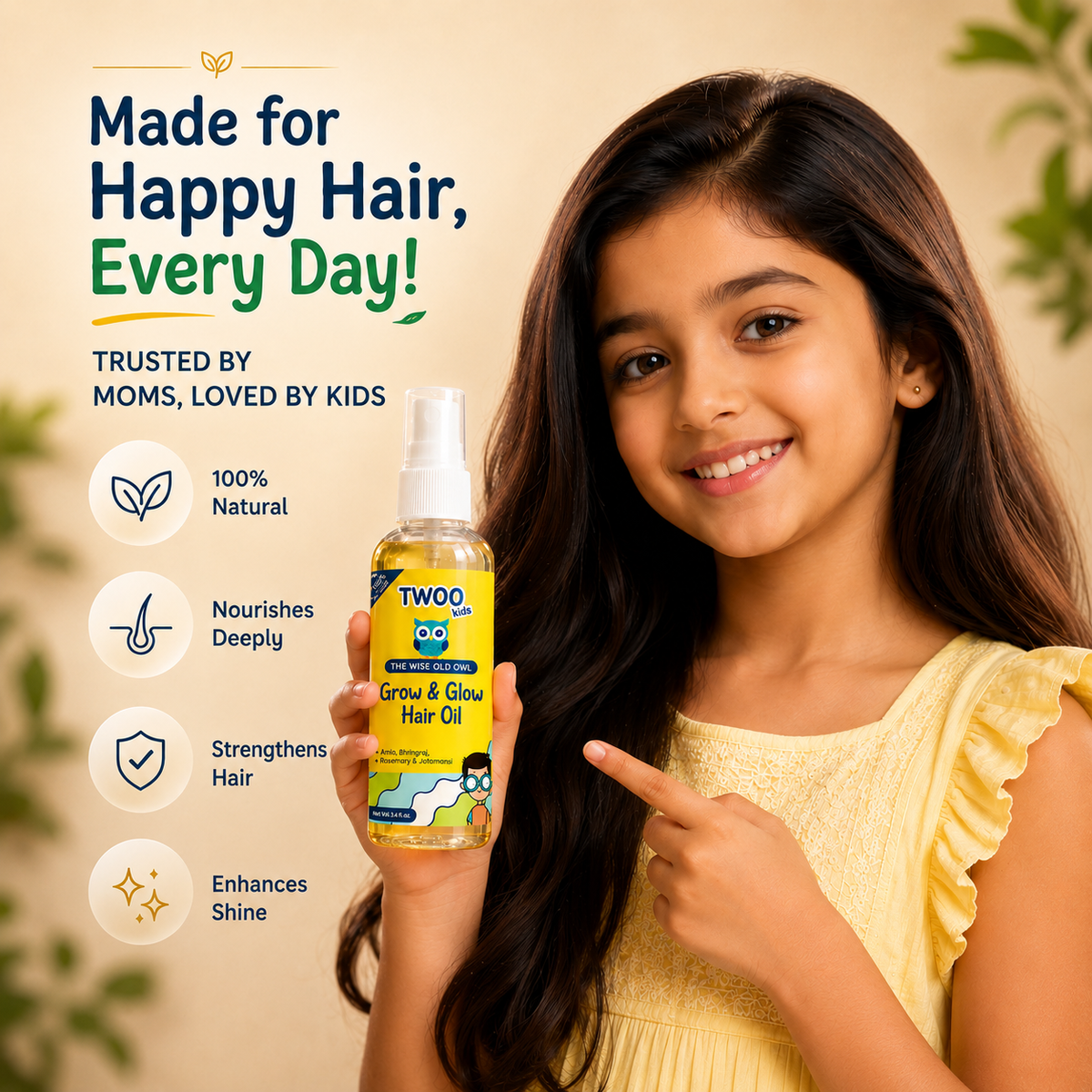 Best hair oil for kids, trusted by moms — 100% natural, nourishes deeply and strengthens hair