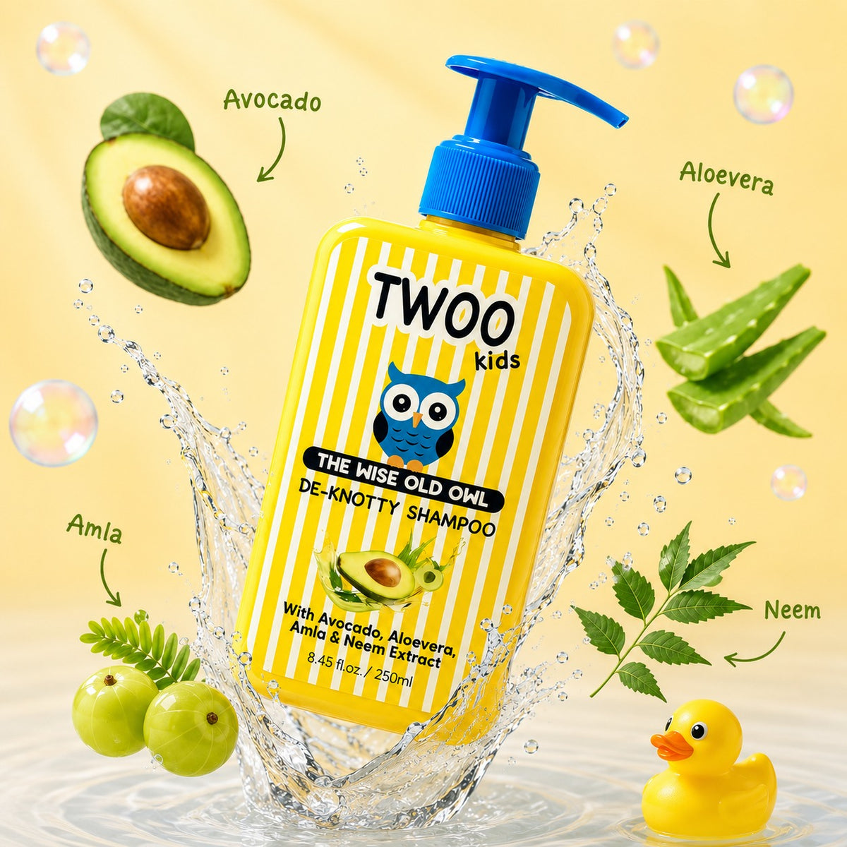 TWOO Kids De-Knotty shampoo, a good hair shampoo made with natural ingredients