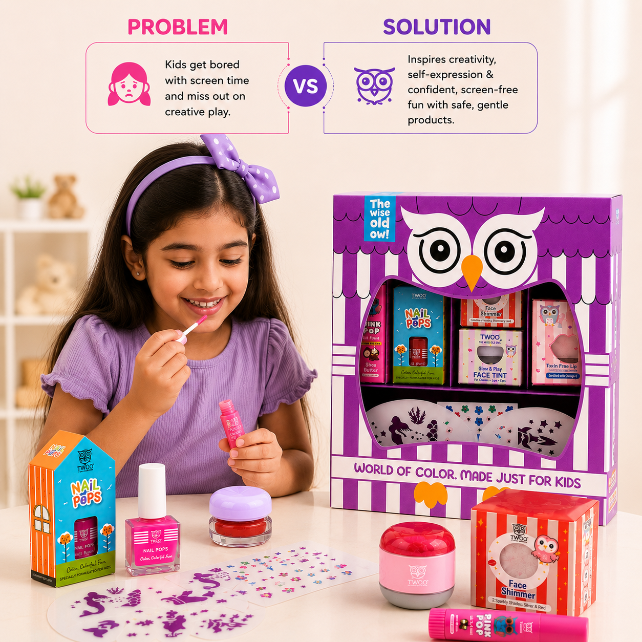 Kids makeup kit for girls that replaces screen time with safe, creative play