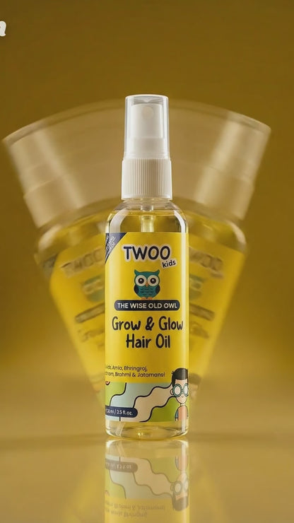 TWOO Kidz Grow & Glow Hair Oil for Kids | Nourishing Non-Sticky Hair Care with Herbal Oils | Age 3+ | 100 ml