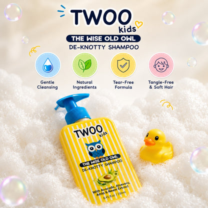 Gentle, tear-free De-Knotty shampoo with natural ingredients for tangle-free, soft hair